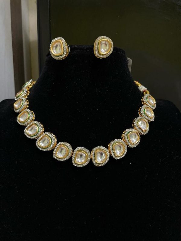 Kanchan Necklace Kundan cut style set 