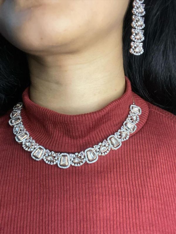 Mansi Polki Rose gold necklace  - Image 2