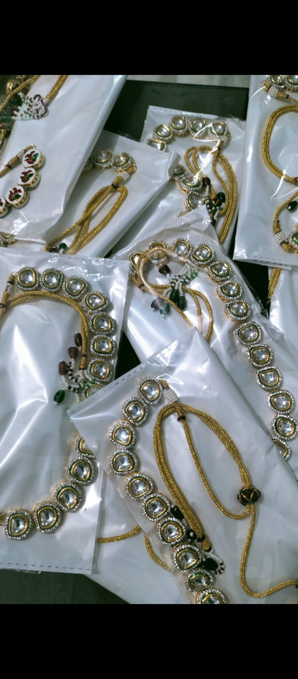 Kanchan Necklace Kundan cut style set  - Image 2