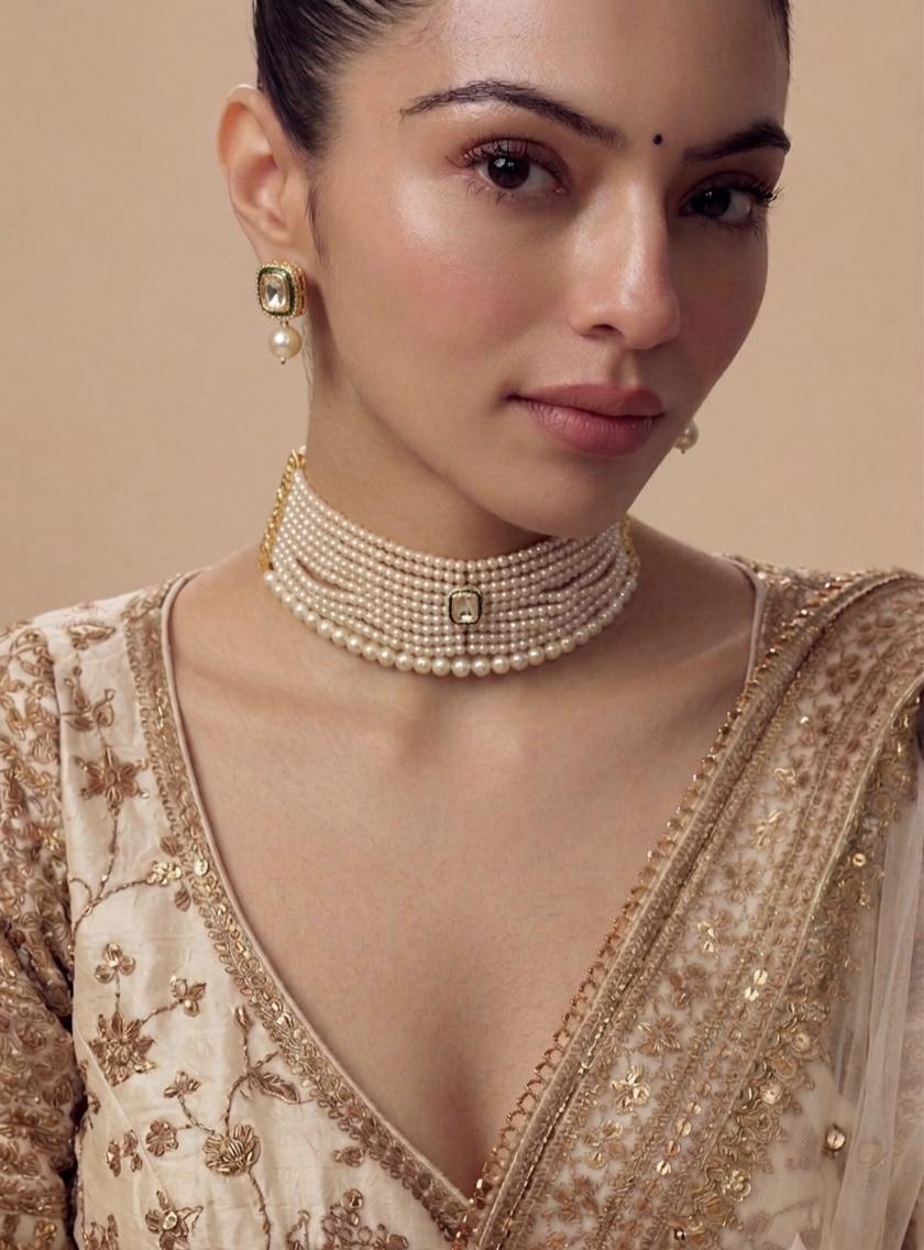 IMG_20260612_220215 Pearl Kundan Chokar Necklace C-367 - Image 1