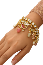 Handmade Pachi kundan Charms bracelet For Women|Festive Wear multicolor bracelet|C -346 - Image 3