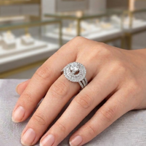 Luxury Silver-Tone Multi Layer Statement Ring | American Diamond Cocktail Ring for Women C -326