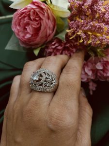Adjustable Luxury Finger Ring | Wedding & Party Jewellery C -328 - Image 3