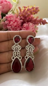 Aadya Red earrings - Image 2