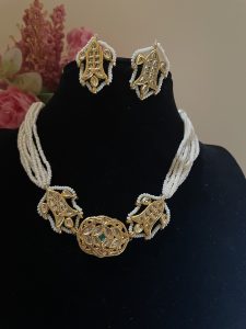 Handmade Matsya Meena Kundan Pearl Choker Set | Royal Gold Plated Convertible Necklace for Women C- 319 - Image 2