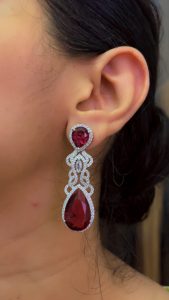 Aadya Red earrings - Image 4