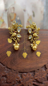 RAJWADA KUNDAN POLKI TRADITIONAL EARRINGS