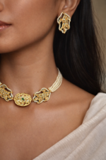 Handmade Matsya Meena Kundan Pearl Choker Set | Royal Gold Plated Convertible Necklace for Women C- 319 - Image 4