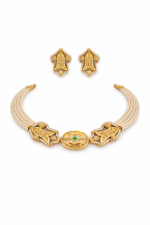 Handmade Matsya Meena Kundan Pearl Choker Set | Royal Gold Plated Convertible Necklace for Women C- 319 - Image 5