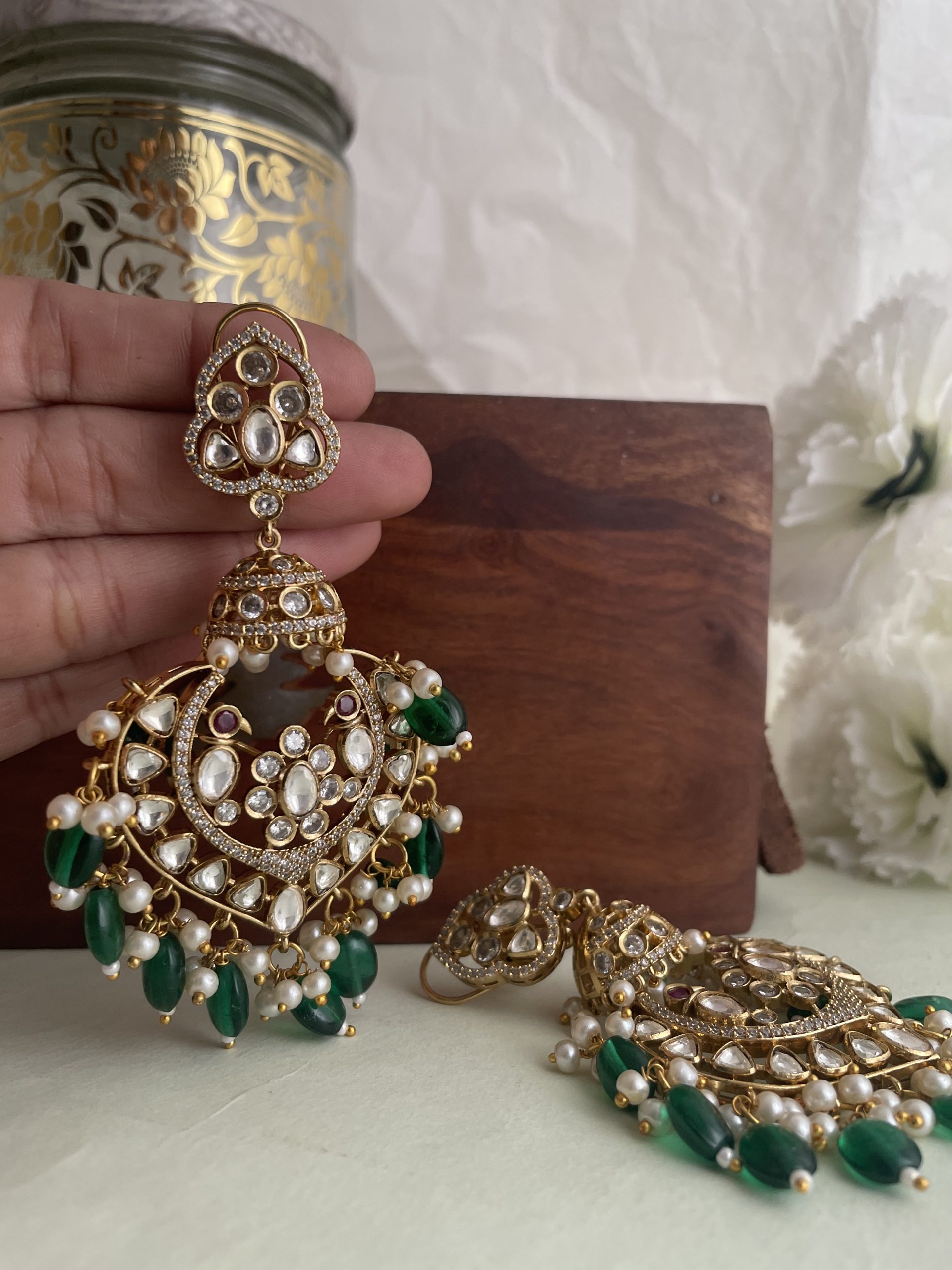 IMG_0868 Maharani green jhumka - Image 1