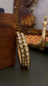 Polki Kundan Gold look Premium Bangles for women C-301 - Image 2