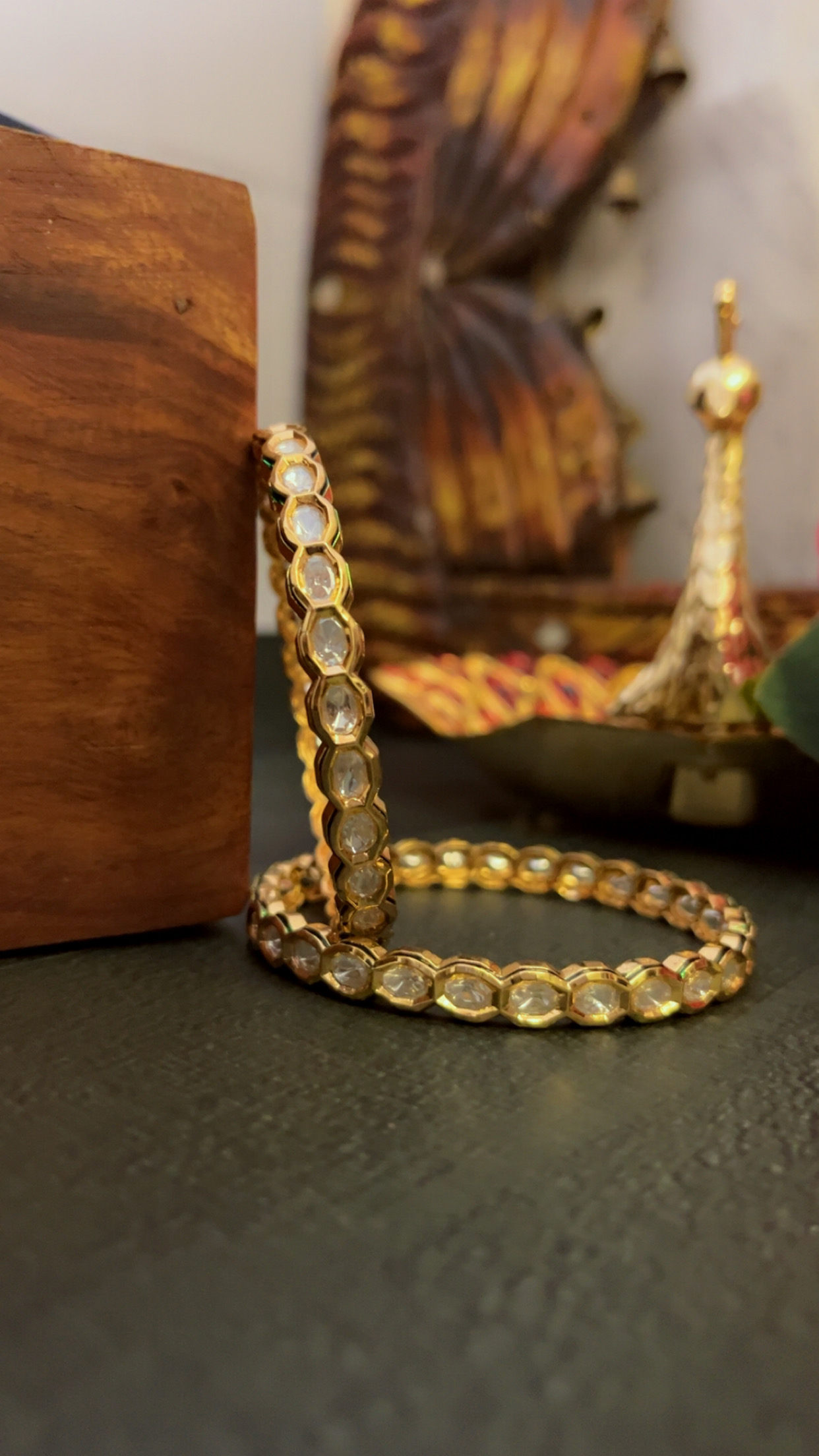 IMG_0847 Polki Kundan Gold look Premium Bangles for women C-301 - Image 1