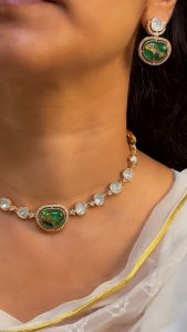 ZEENAT MOSSONITE KUNDAN SET - Image 4