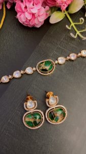 ZEENAT MOSSONITE KUNDAN SET - Image 2