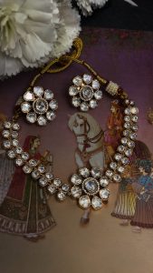Jodha Moissanite polki kundan Chokar