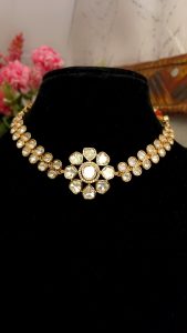 Jodha Moissanite polki kundan Chokar - Image 4