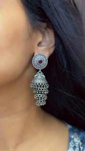 NAAZ BLACK STONE JHUMKA - Image 2