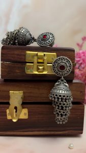 NAAZ RED STONE JHUMKA