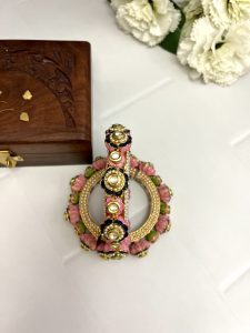 Jaipuri Hand-painted Meena Kundan Kada | Festive Wear for women C-275 - Image 3