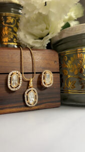 Dhuvi Kundan polki pendent set |C-264