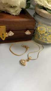 Dhruvi kundan polki carat plating pendent set - Image 2