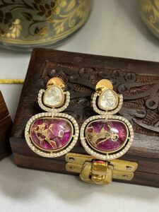 Luxury Ruby Moissanite  kundan Necklace| Timeless Gold Plated Jewellery C-262 - Image 3