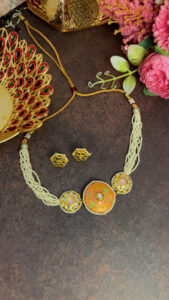 Handmade kundan meena pearl Necklace| Wedding and festive wear C-257 - Image 3