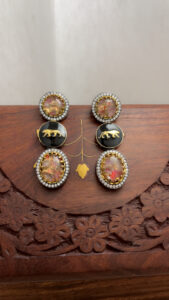 HERITAGE PARTY WEAR PINK EARRINGS Code 250 - Image 3