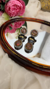 HERITAGE PARTY WEAR PINK EARRINGS Code 250