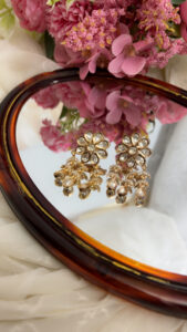 Mihira kundan polki carat plating Layer earrings| Traditional Style Code-260 - Image 3