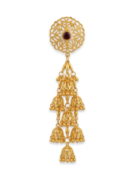 Exquisite Gold-Finished Kashmiri Jhumka Earrings - Image 2