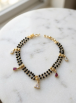 Gold Plated Bracelet with Ruby & Diamond Charms - Image 2