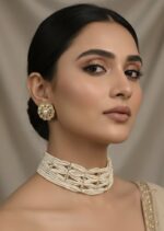 Luxury Kundan Choker Set with Pearl Strands & Studs