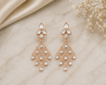 Elegant Polki Kundan Carat Plating Earrings | Lightweight Statement Earrings for Women | C-213 - Image 2